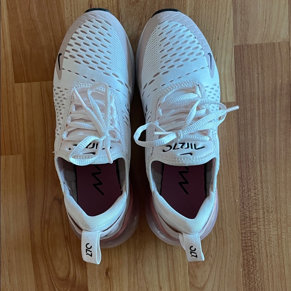 Nike Air Max 270 White and Pink Sneakers
